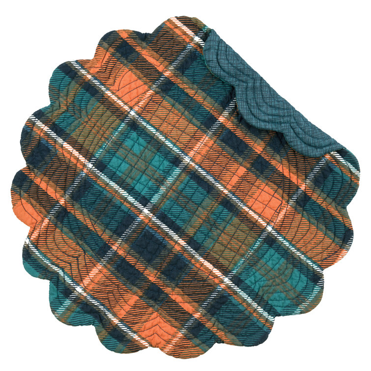 Millwood Pines Jemma Cotton Plaid Round Placemat Wayfair